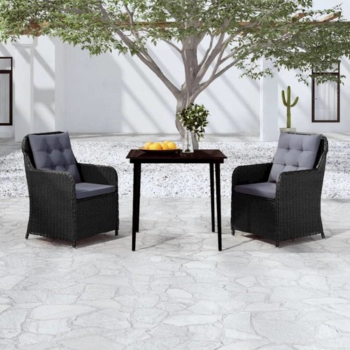 Garden dining set black - garden,