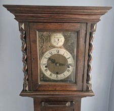 TEMPUS FUGIT GRANDMOTHER CLOCK - OAK LONG CASE - WESTMINSTER CHIME