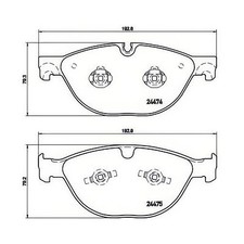 BREMBO P36025 Brake Pad Set Front With Piston Clip Fits Jaguar XF XJ XK