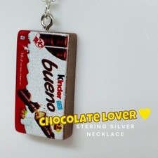 Kinder Bueno Chocolate Lover Sterling Silver Pendant Necklace