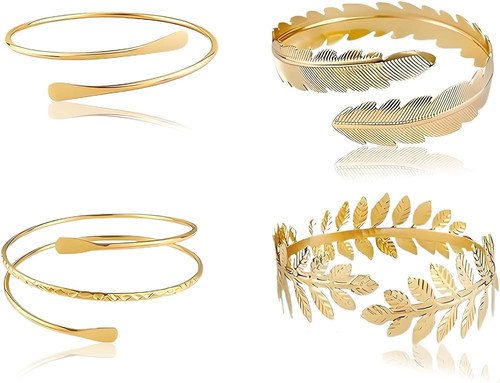 Pcs gold arm cuffs set - gold,