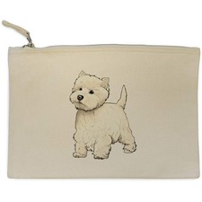 'Westie Dog' Canvas Clutch Bag