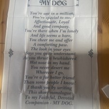 My Dog Poem Large 100%cotton Tea Towel New Freepost