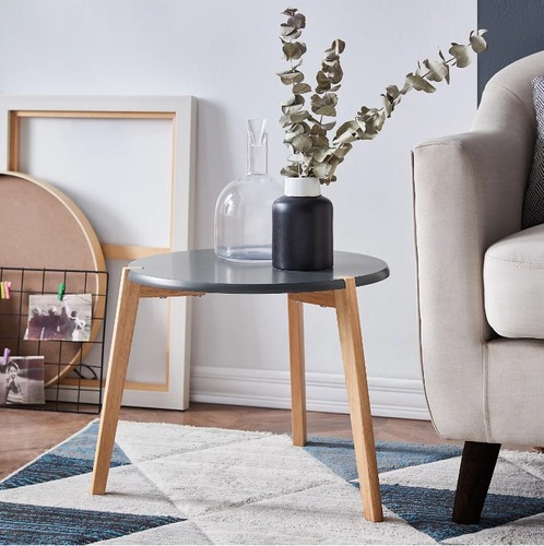 Side table round - side, grey