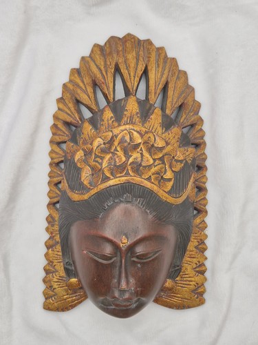 Balinese carved wood mask - balinese,