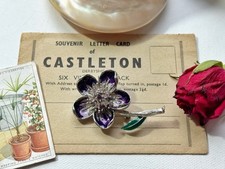 Vintage purple enamel flower - vintage,