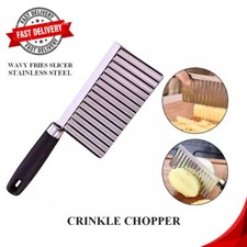 Crinkle Stainless Steel Chopper | Potato Chips Salad Cutter | Wavy Fries Slicer.