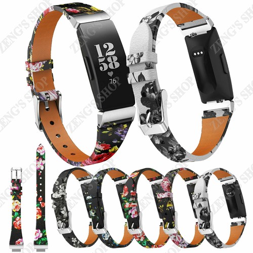 Floral leather wristband - floral, strap