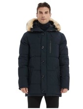 Men's XS Faux Fur Parka Navy