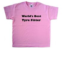 World's Best Tyre Fitter Pink Kids T-Shirt