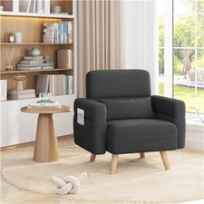 Modern Sofa Fabric Small Sofa 75 cm Armchair Accent Chair with Rubberwood Legs