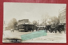 CAMBERWELL, TRAMS , HORSE DRAWN CARRIAGES, LONDON  RP  C1912