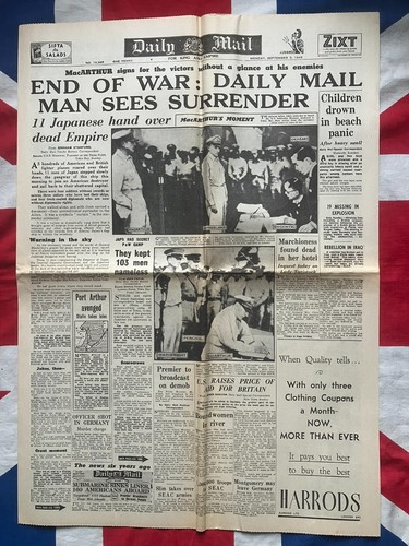 Ww2 newspaper copy 1945 war - newspaper,
