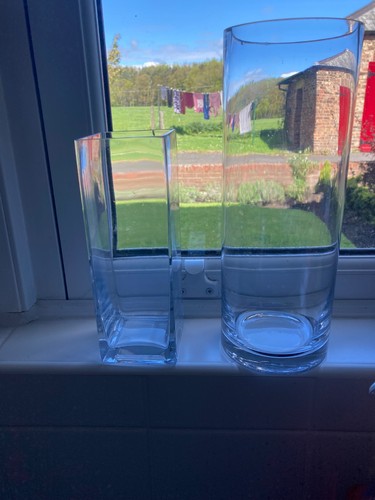 Two glass vases cylinder - two, a