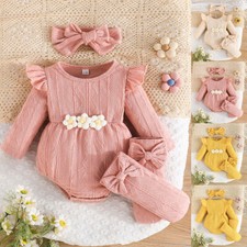 3PCS Infant Baby Girl Floral