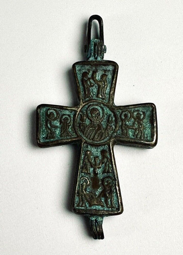 Antique byzantine bronze cross - antique,