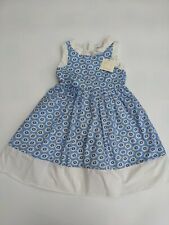 RACHEL RILEY Girl's Blue Daisy Floral Retro Style Cotton Dress - SIZE 4 Years