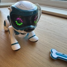 Robot Dog Teksta Blue White Bone And Ball Missing Ear Working No Instructions