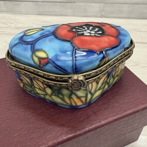 Enamel floral pill box - floral,