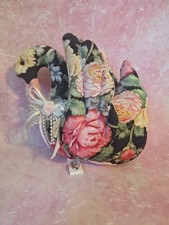 Vintage Fabric Swan Music Box