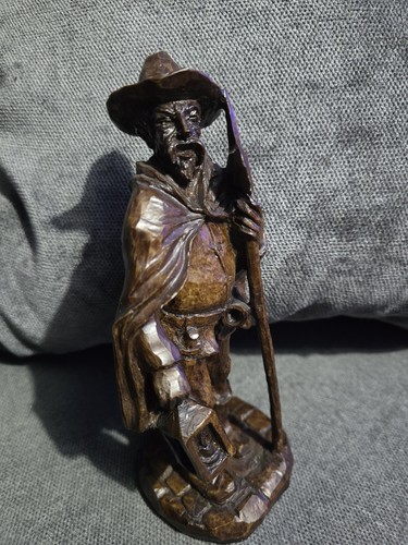 Vintage carved wooden night - carved,