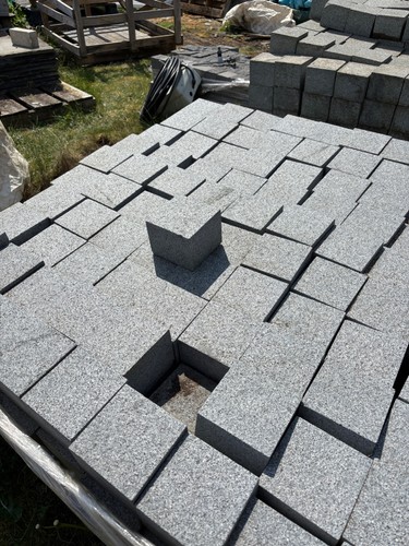 Grey granite cobble setts - setts,
