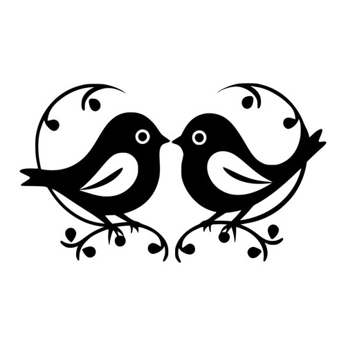 Love birds vinyl decal - love,