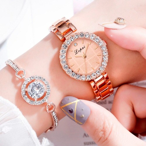 Silver rose gold chronograph - silver,