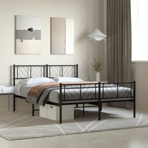Black metal bed frame - metal,