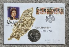 1996 IOM Crown In FDC with 2 IOM Stamps. QEII 70th Birthday. Cover 4013