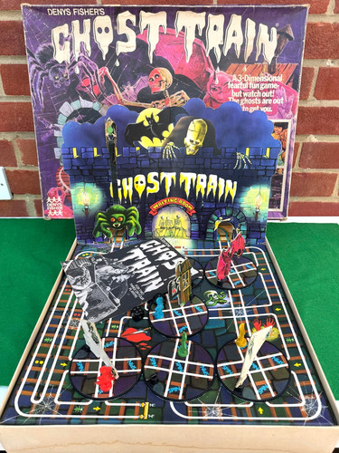 Vintage ghost train board - vintage, game