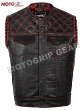 Men’s Black Embossed Leather