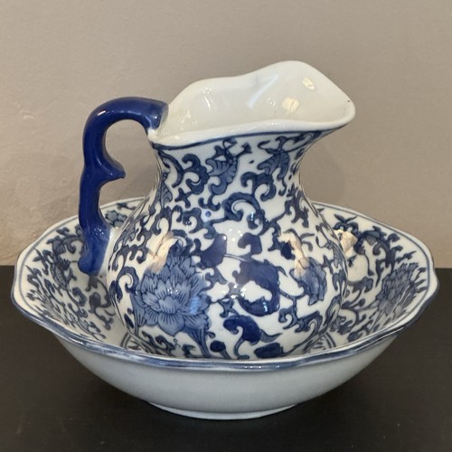 Vintage blue white porcelain - blue, &