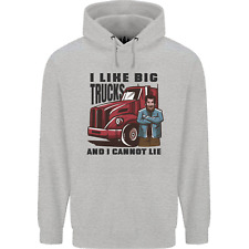 Lorry Driver I Like Big Trucks I Cannot Lie Trucker Mens 80% Cotton Hoodie