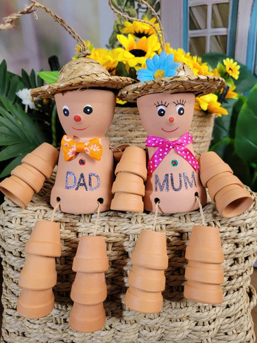 Set terracotta flower - set,