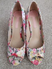 Dorothy Perkins Floral Multi Coloured Heeled Shoes, Size 6, Open Toes