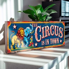 Circus is in Town Sign Retro
