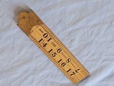 Vintage RABONE No 1167 High Viz 4 Fold BOXWOOD BRASS RULE Ruler Little Used