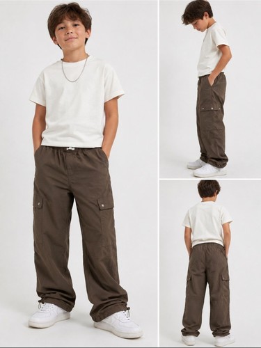 Zara kids brown cargo jogger - brown,