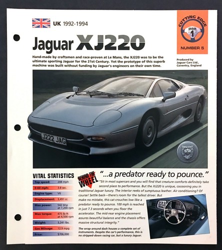 1993 jaguar xj220 coupe unique - 1993,