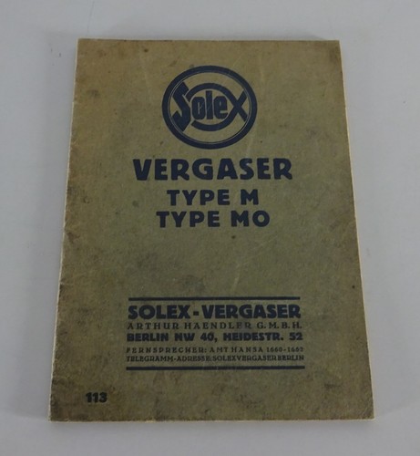 Manual solex carburetor type - manual,