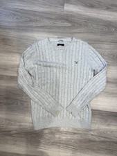 Mens GANT Grey Cable Knit Crew Neck Sweater UK Size M 