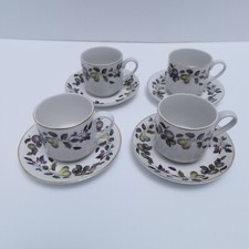 Vintage Midwinter Teaset Evesham Pattern 4 Cups and Saucers Staffordshire