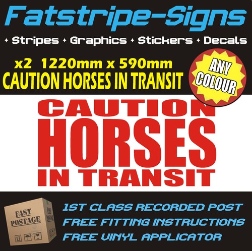 Caution horses stickers - caution,