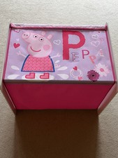 Peppa Pig Wooden Ended Toy Box With Canvas Lid And Sides - Will Need Assembling