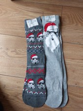 Mens CHRISTMAS SOCKS x2 Pair Size 9-11 DARTH VADER. **SAMPLE SOCKS**