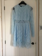 Ladies Woman’s Teens Party Dress Size M Baby Blue Lace Style Medium