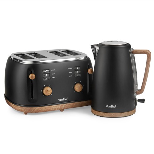 Kettle toaster set - toaster, black