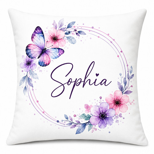 Purple floral personalised - floral,