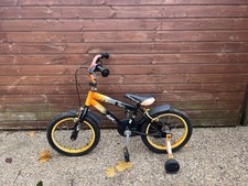 Smyths Strike 16 Kids Bike with Stabilisers Used Condition Orange Black Bike
